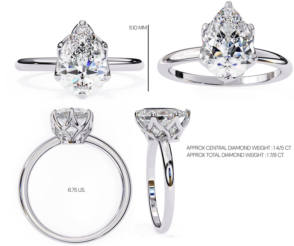 Elegant Central Stone Diamond Ring with Side Brilliance