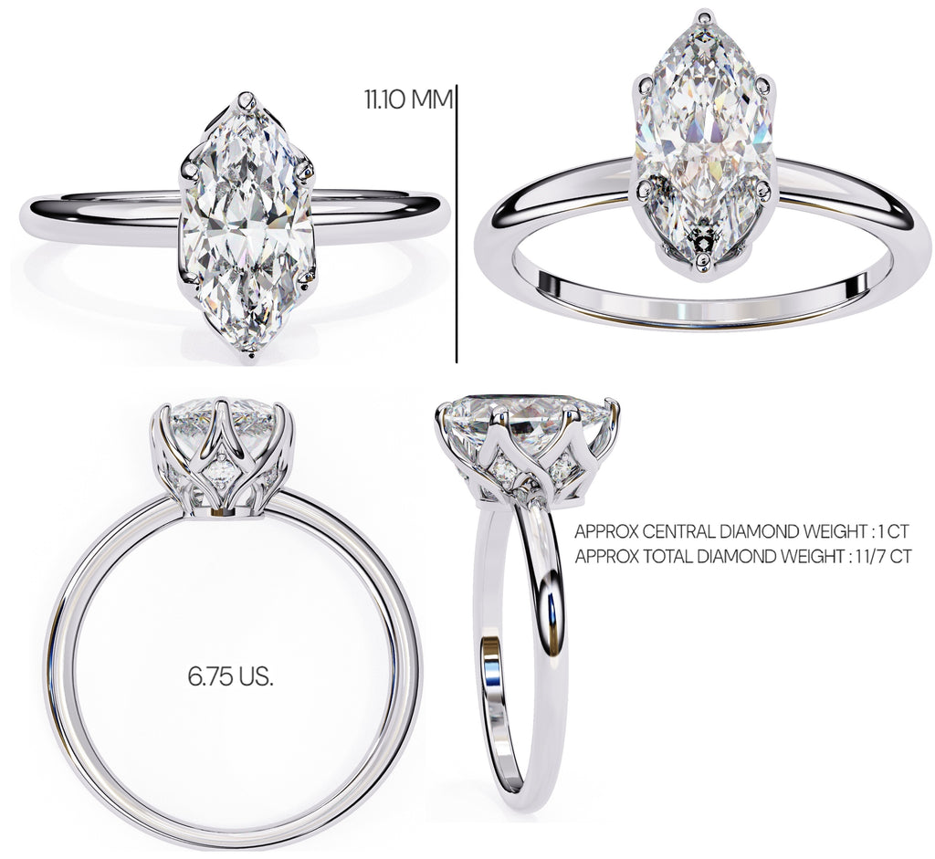 Elegant Central Stone Diamond Ring with Side Accents