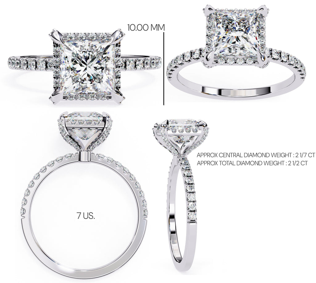 Elegant Central Stone Diamond Ring with Radiant Side Accents