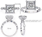 Radiant Central Stone Diamond Ring with Shimmering Side Accents