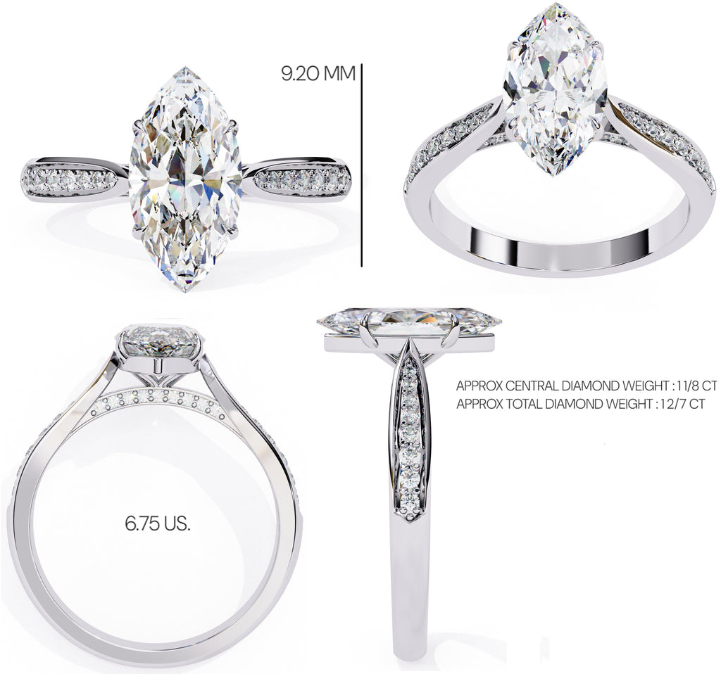 Elegant Central Stone Brilliance Ring with Shimmering Side Accents