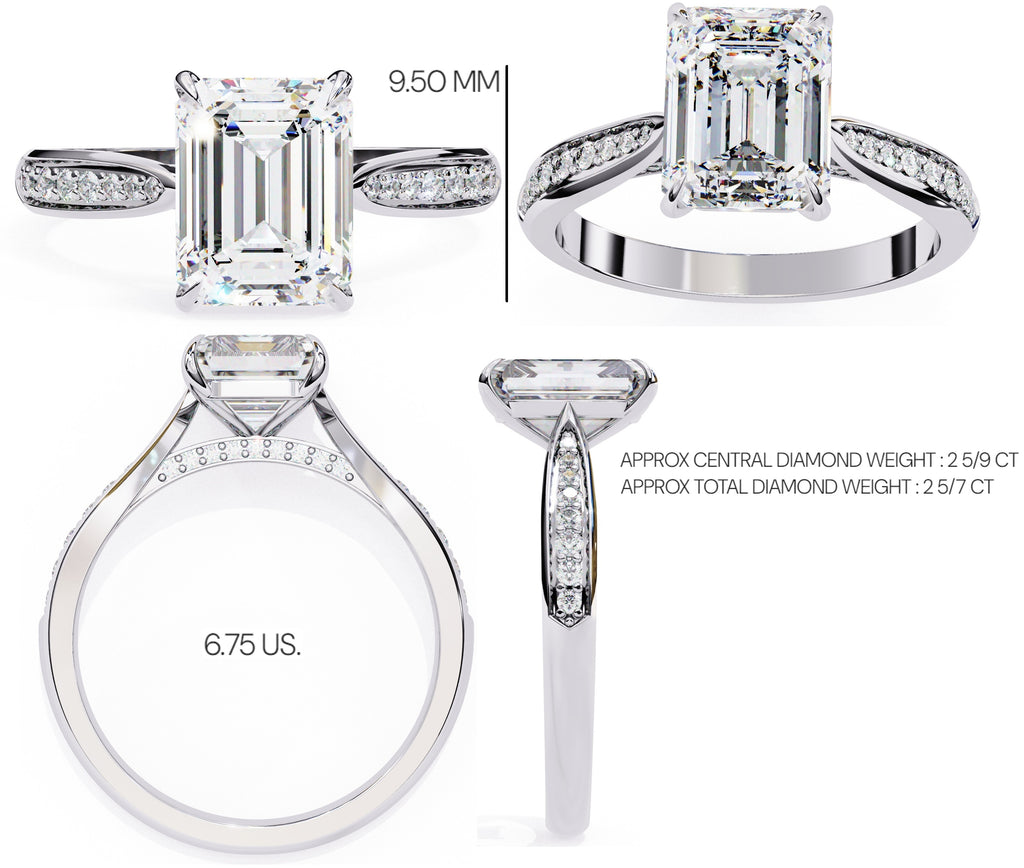 Elegant Central Stone Diamond Side Accent Ring