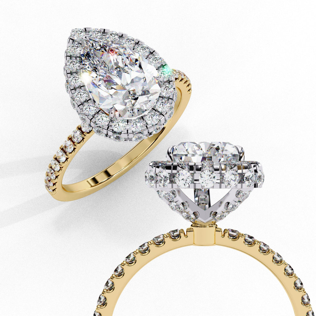 Elegant Central Stone Diamond Halo Ring