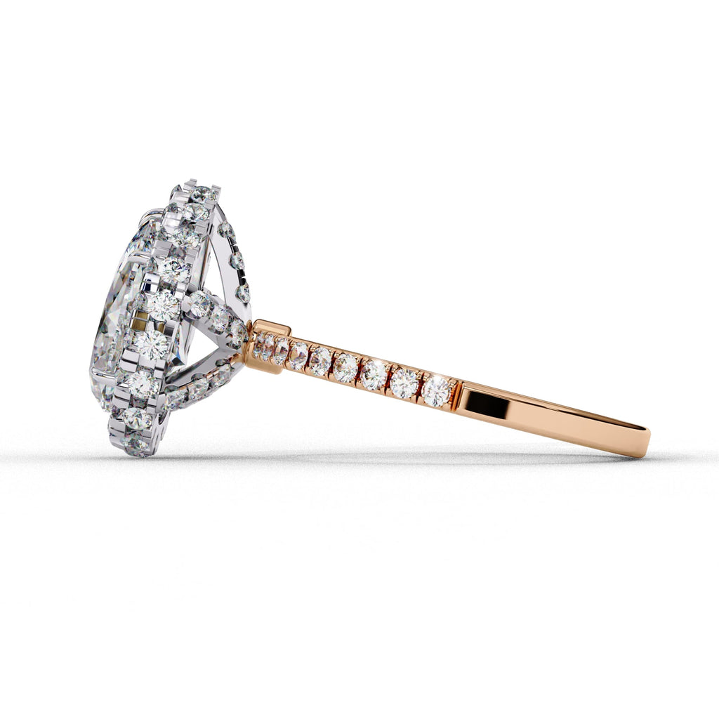 Elegant Central Stone Diamond Halo Ring