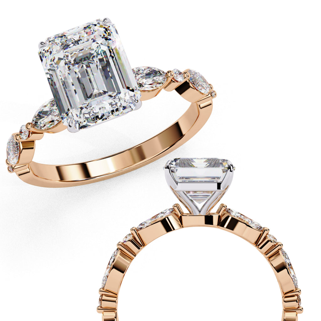 Elegant Central Stone Diamond Ring with Brilliant Side Accents