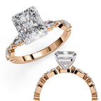 Radiant Central Stone Diamond Ring with Shimmering Side Accents