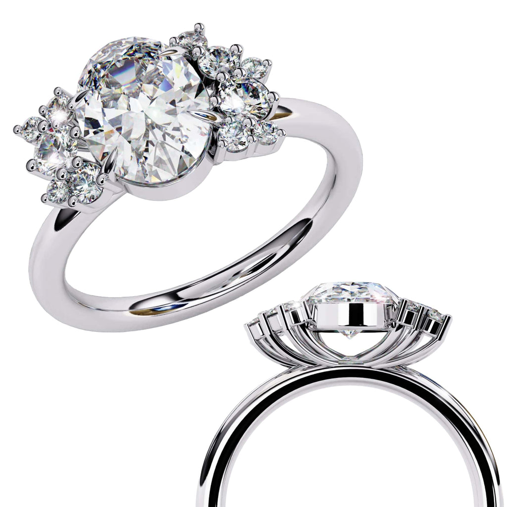 Elegant Central Stone Diamond Ring with Side Accents