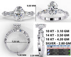 Radiant Central Stone Diamond Ring with Shimmering Side Accents