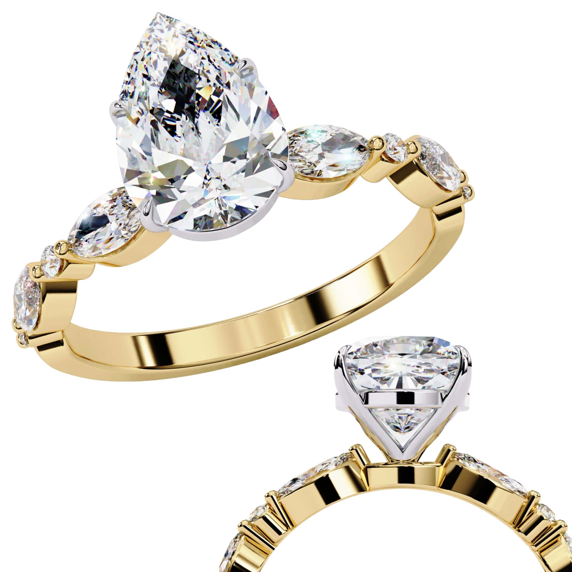 Radiant Brilliance Central Stone Diamond Ring