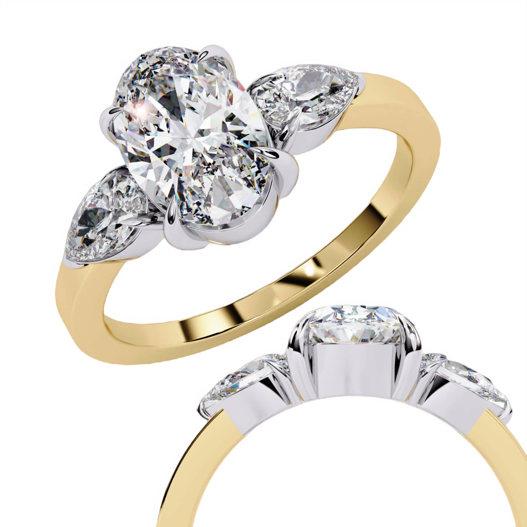 Elegant Multi-Stone Central Brilliance Ring