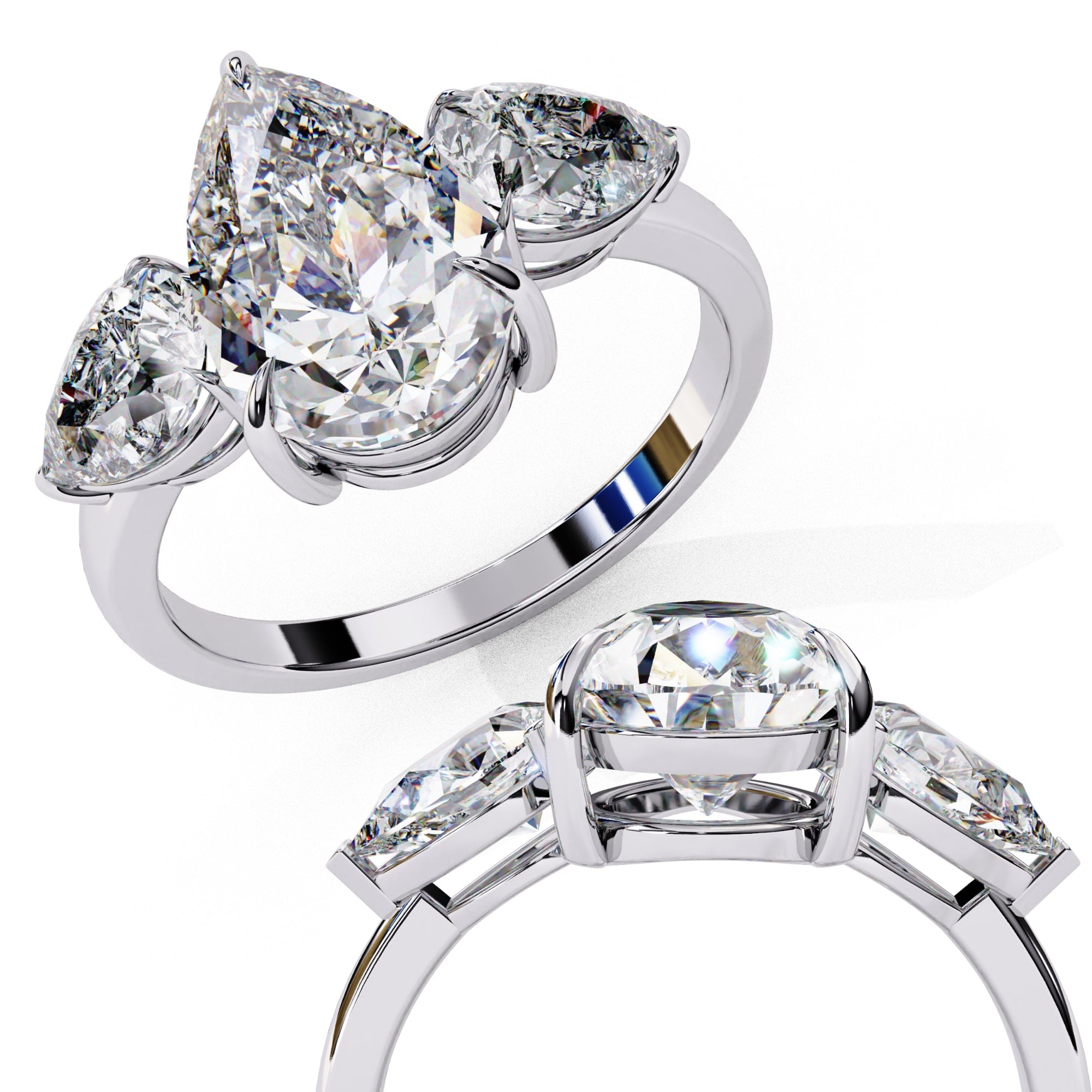 Radiant Multi-Stone Central Cluster Ring