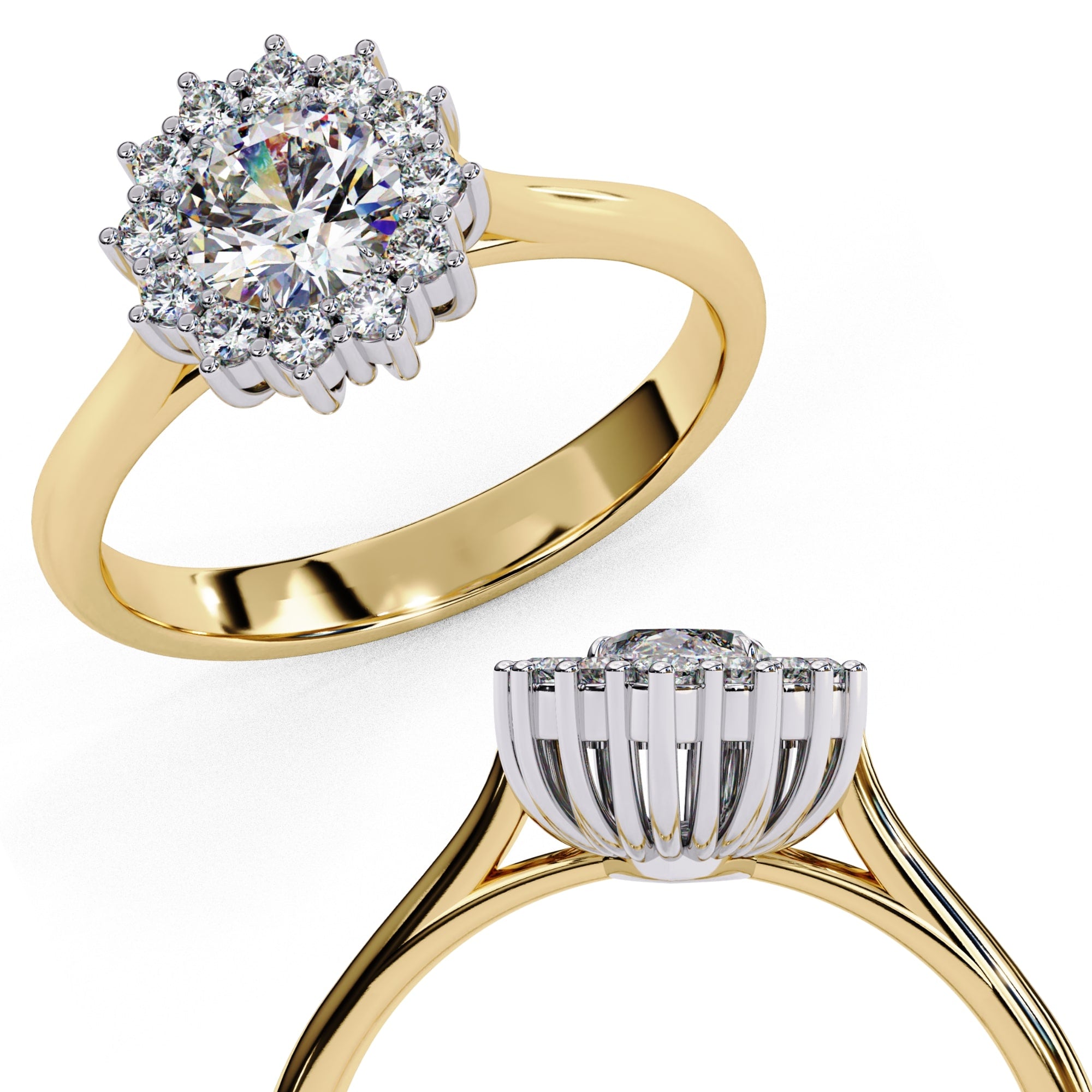 Elegant Central Stone Diamond Ring with Side Stone Brilliance