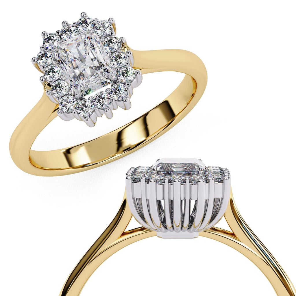 Elegant Central Stone Diamond Halo Ring