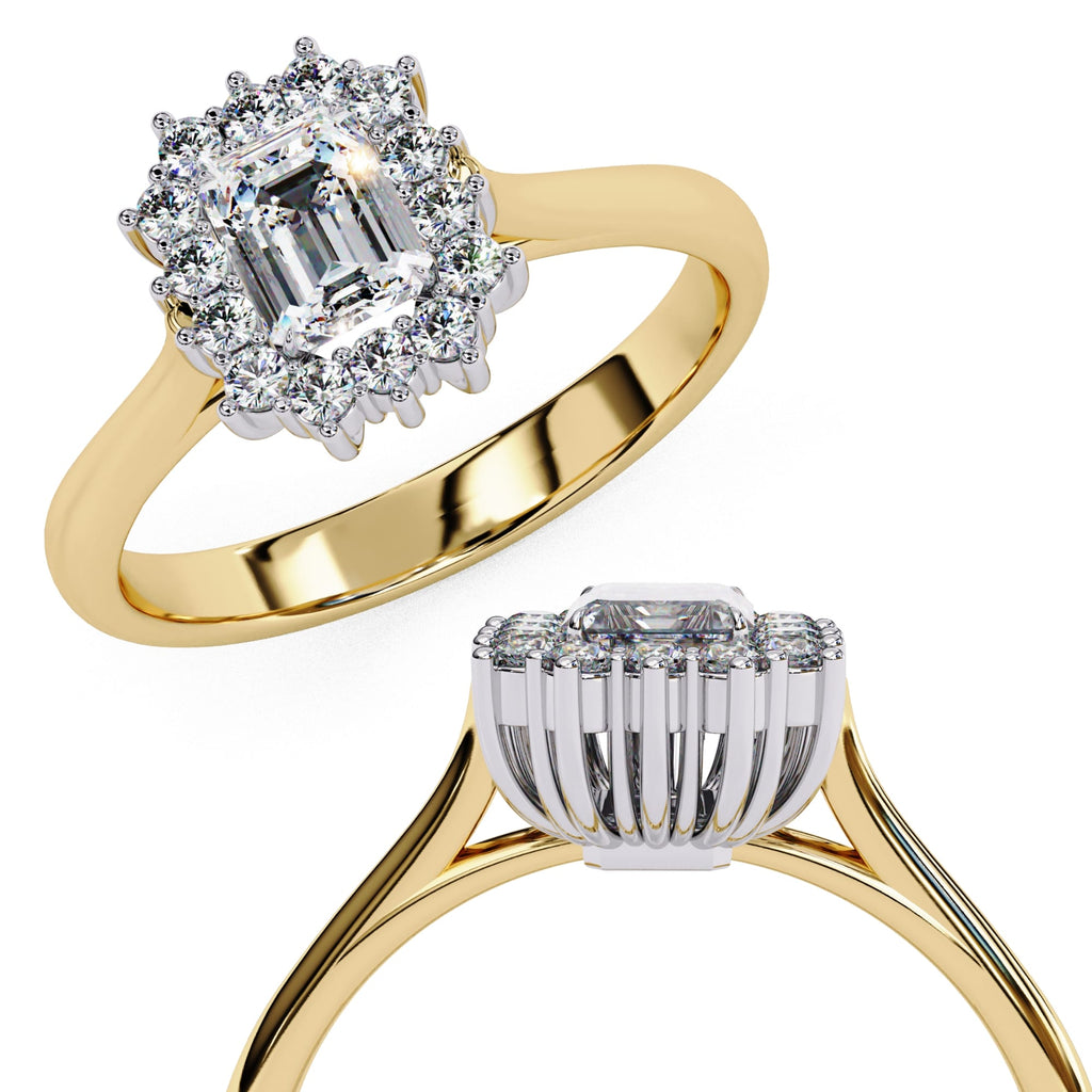 Elegant Central Stone Diamond Halo Ring