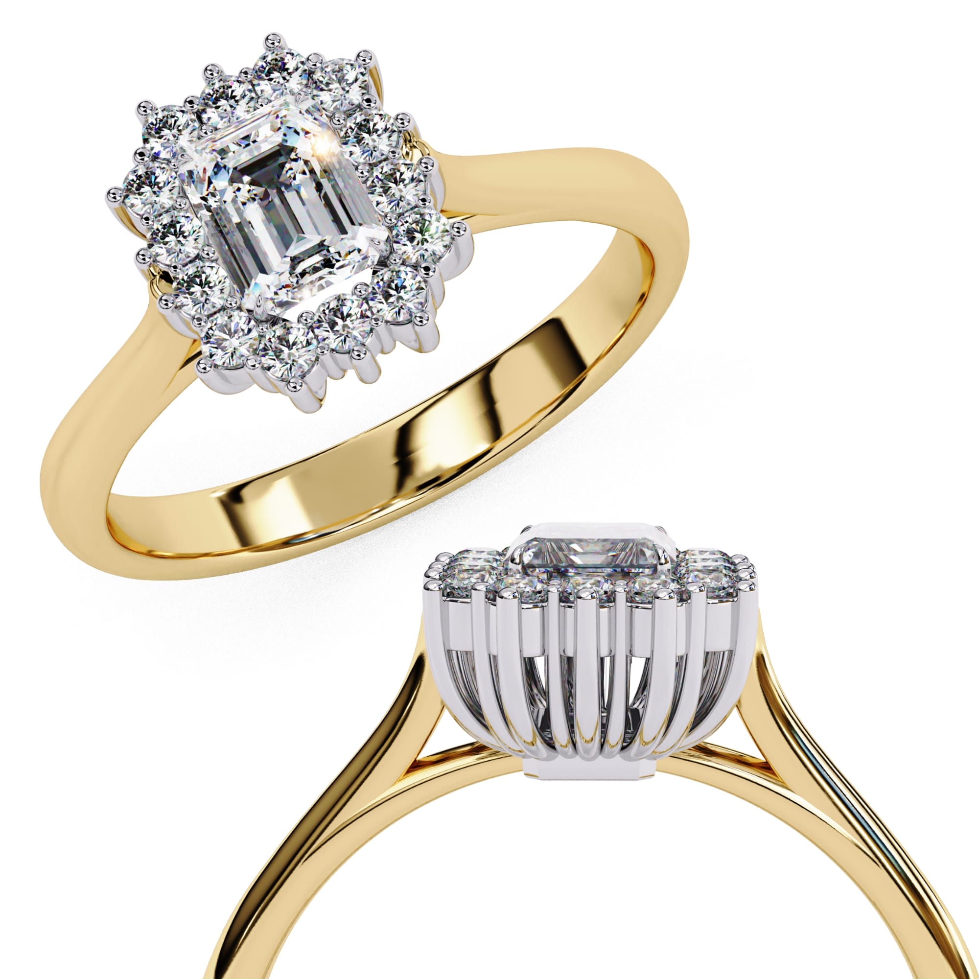 Elegant Central Stone Diamond Halo Ring