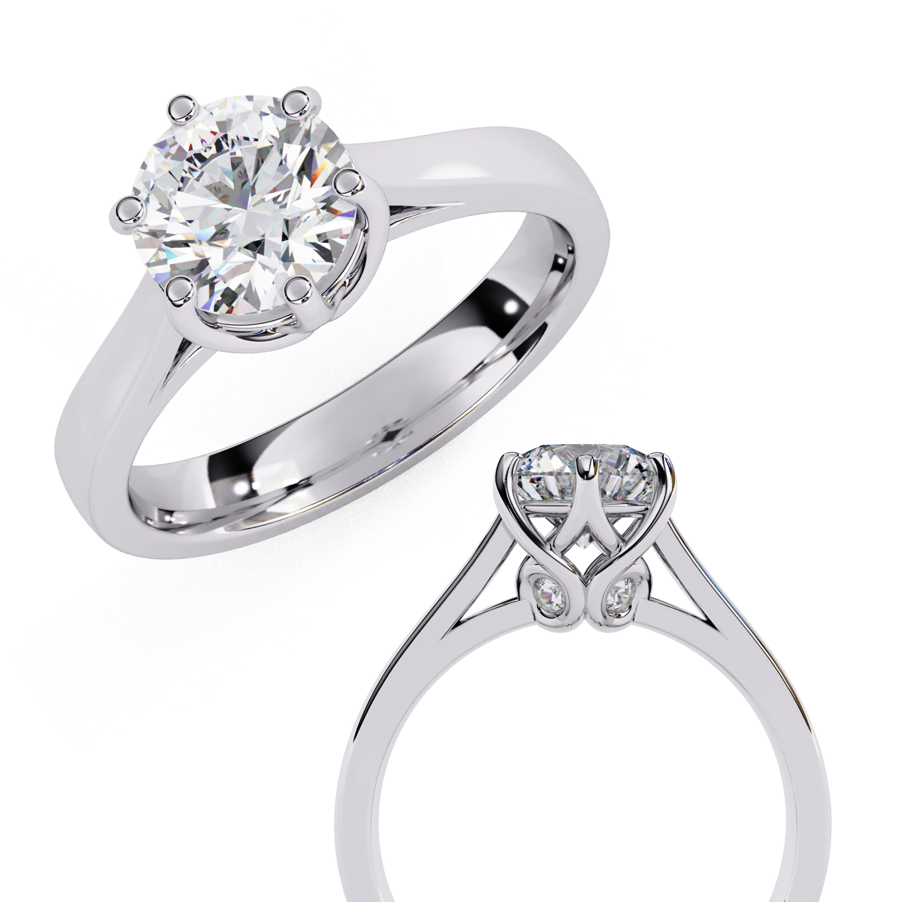 Elegant Central Stone Diamond Ring with Radiant Side Accents