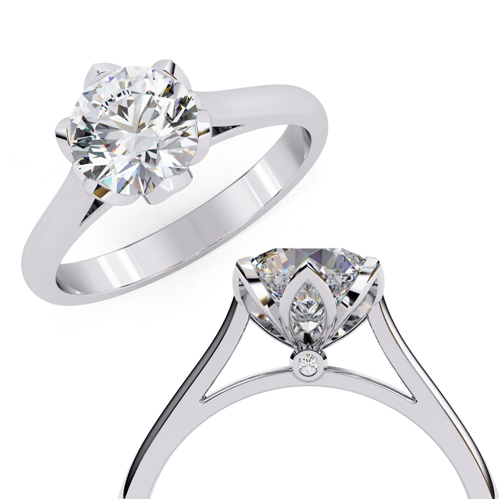 Elegant Radiant Central Stone Ring with Shimmering Side Accents