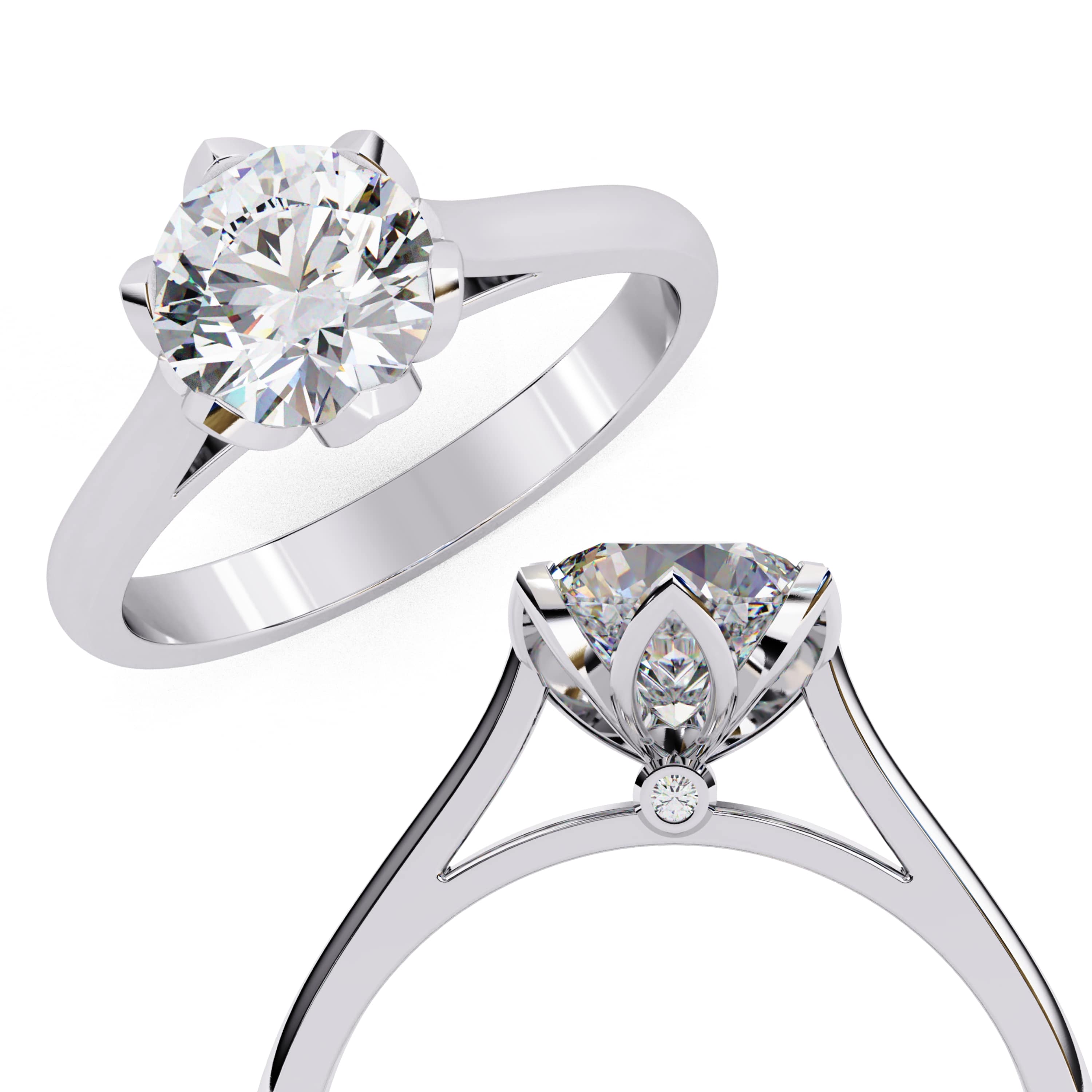 Elegant Radiant Central Stone Ring with Shimmering Side Accents