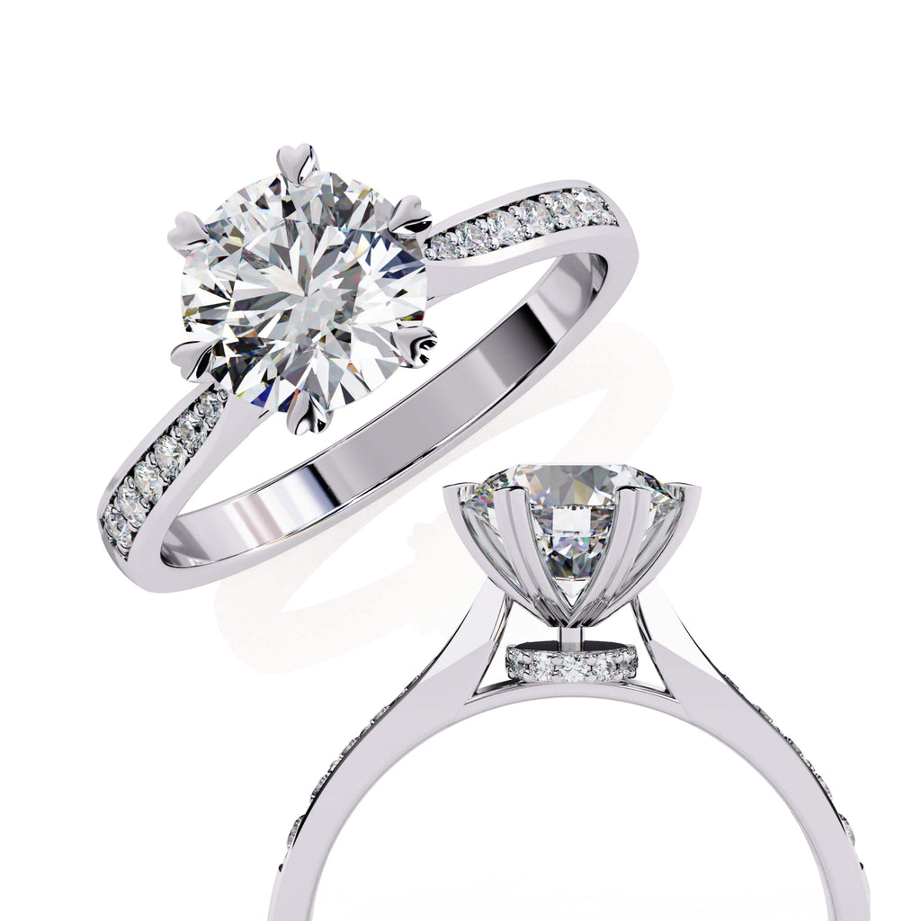 Elegant Central Stone Diamond Ring with Radiant Side Accents