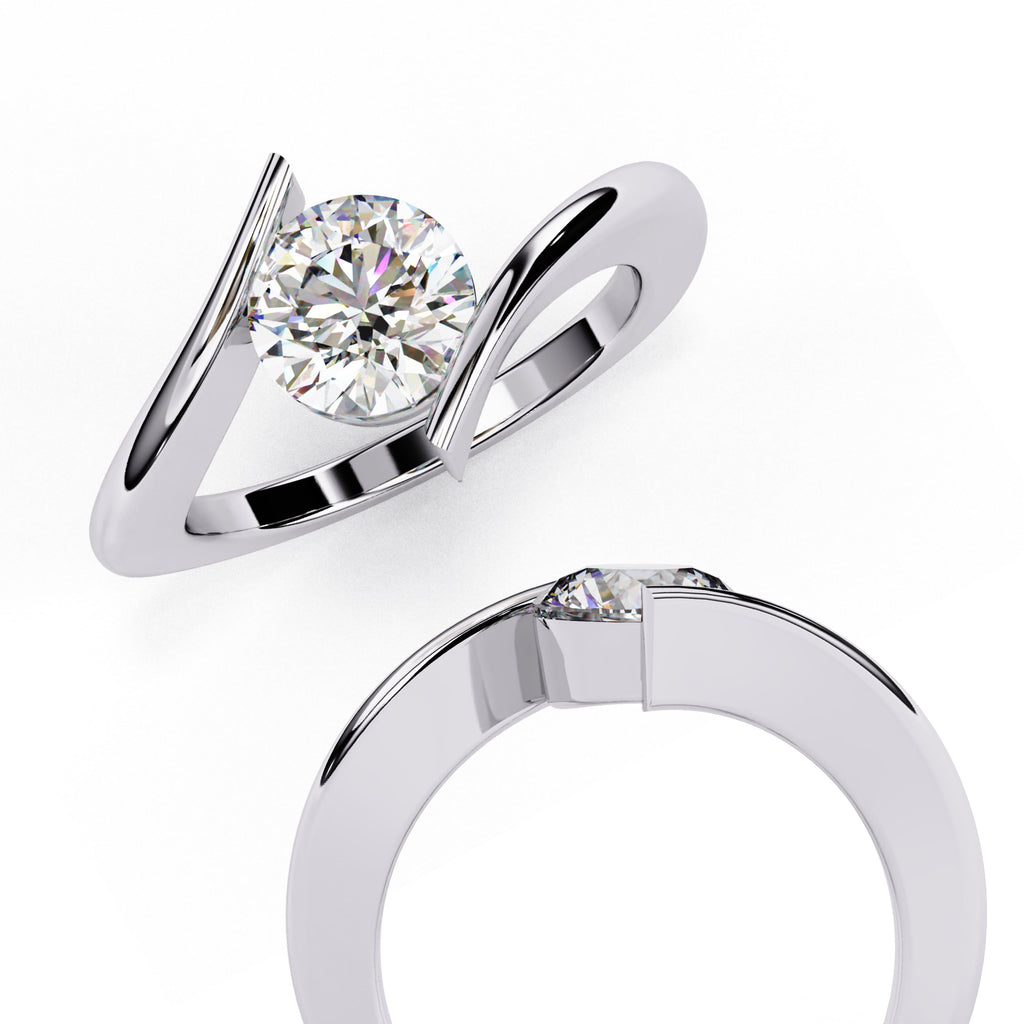 Brilliant Solitaire Diamond Engagement Ring with Timeless Central Stone Setting
