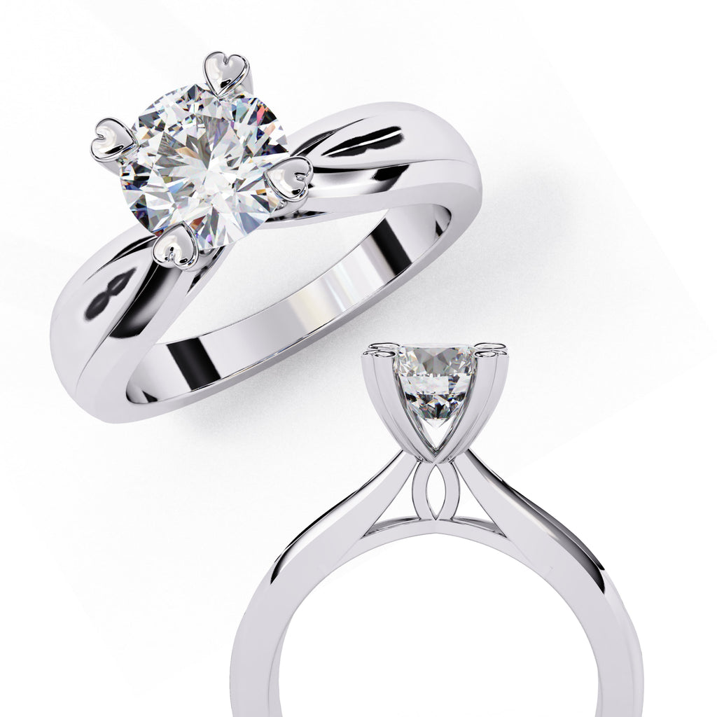 Elegant Solitaire Central Stone Ring