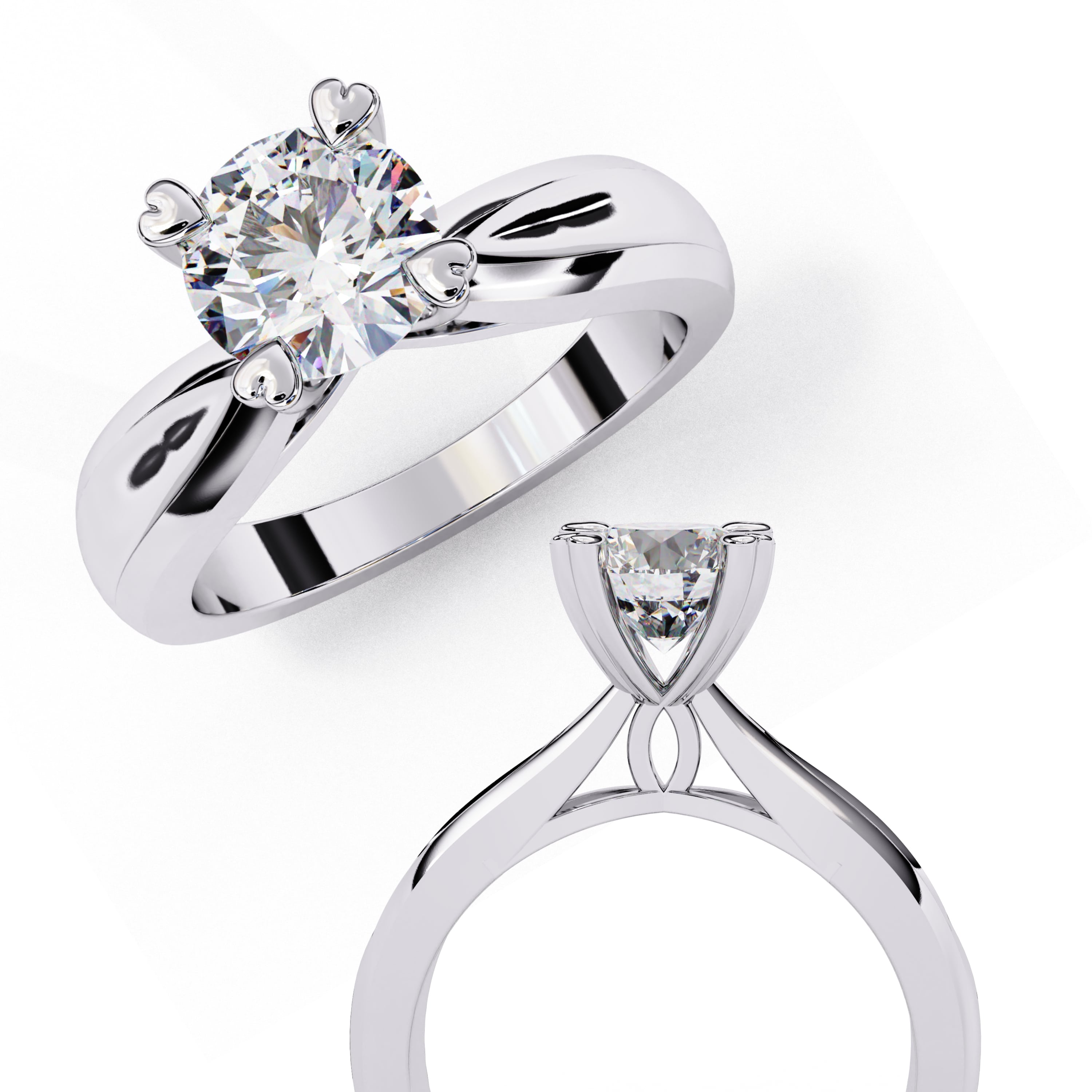 Elegant Solitaire Central Stone Ring