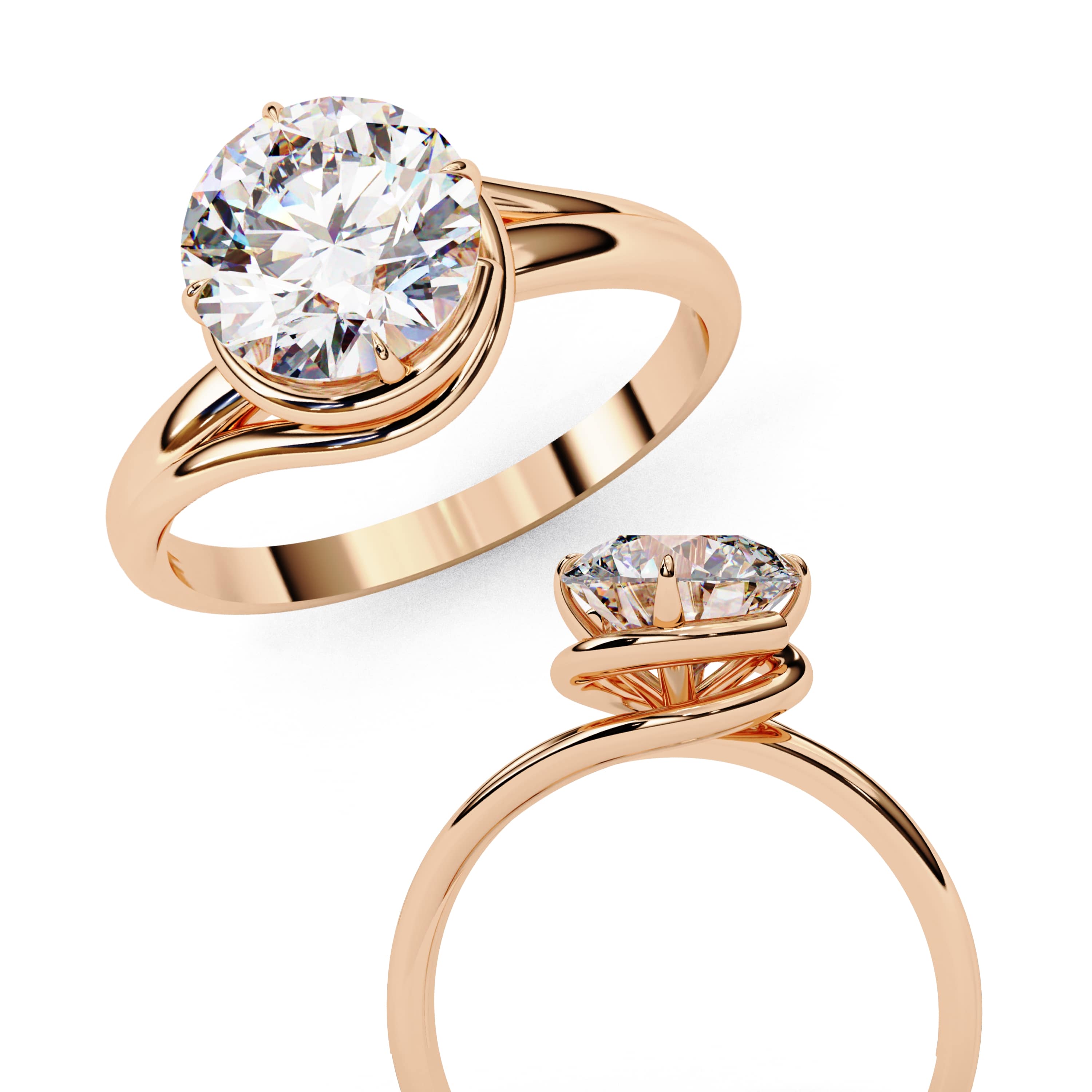 Elegant Central Stone Solitaire Ring