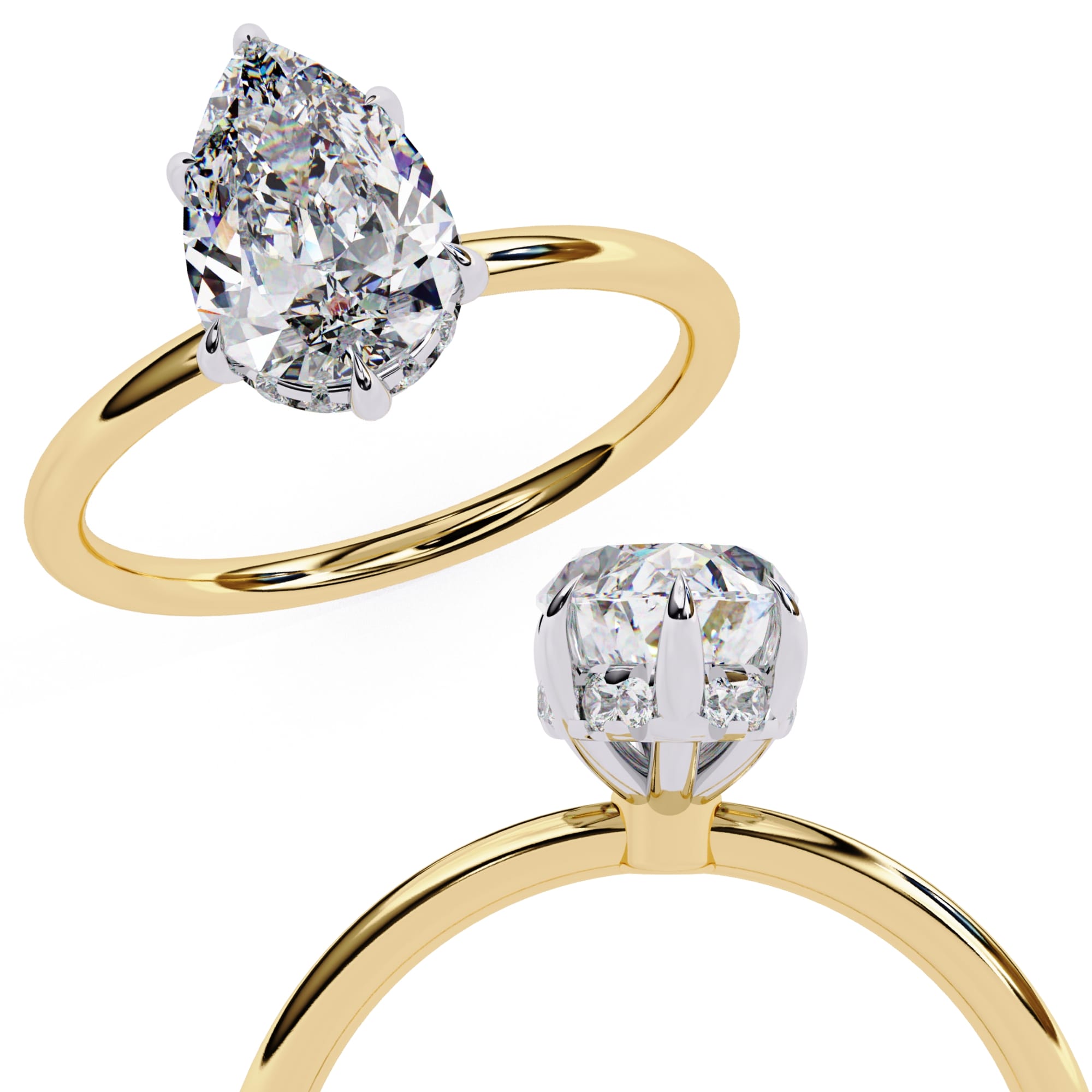 Elegant Central Stone Ring with Shimmering Side Diamonds