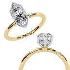Elegant Diamond Central Stone Side Accent Ring