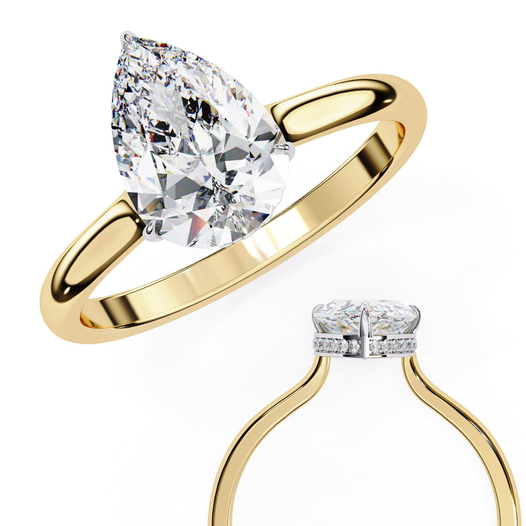 Elegant Central Stone Diamond Halo Ring