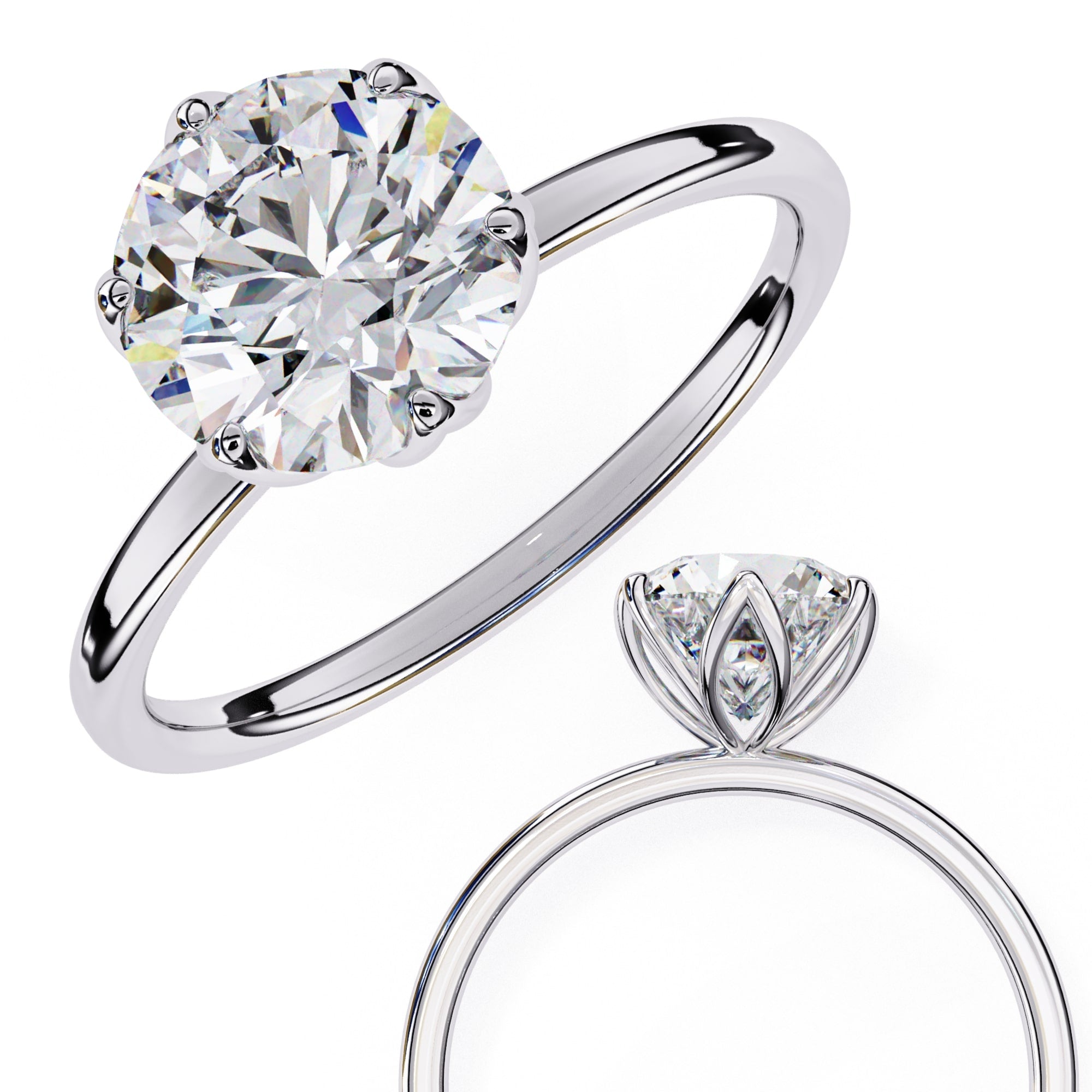 Elegant Central Stone Diamond Ring with Side Accents