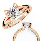 Elegant Diamond Central Stone Ring with Brilliant Side Accents