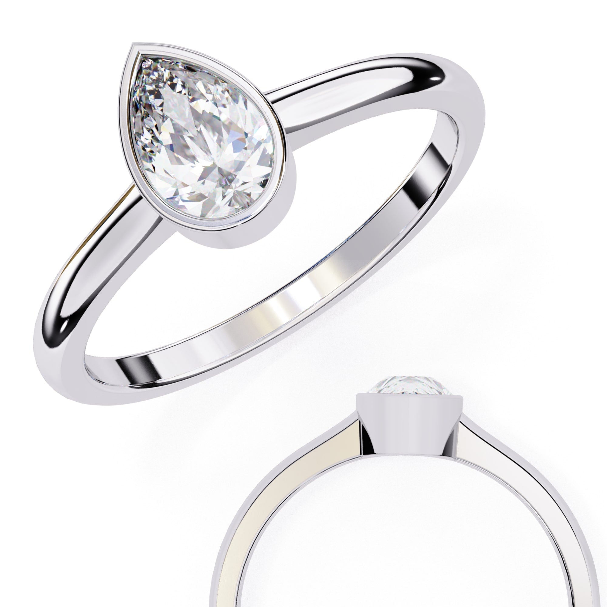 Radiant Solitaire Central Stone Ring