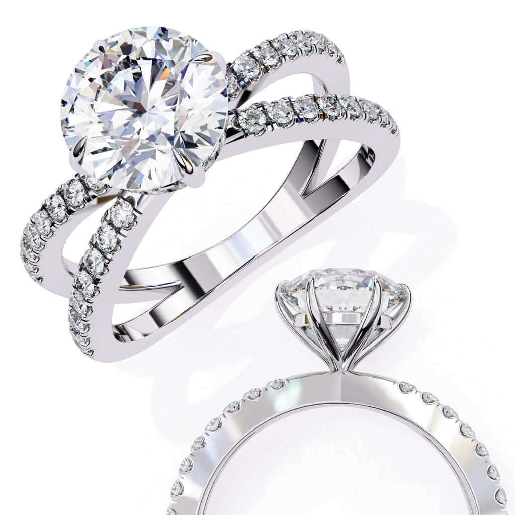 Elegant Central Stone Diamond Ring with Side Accents