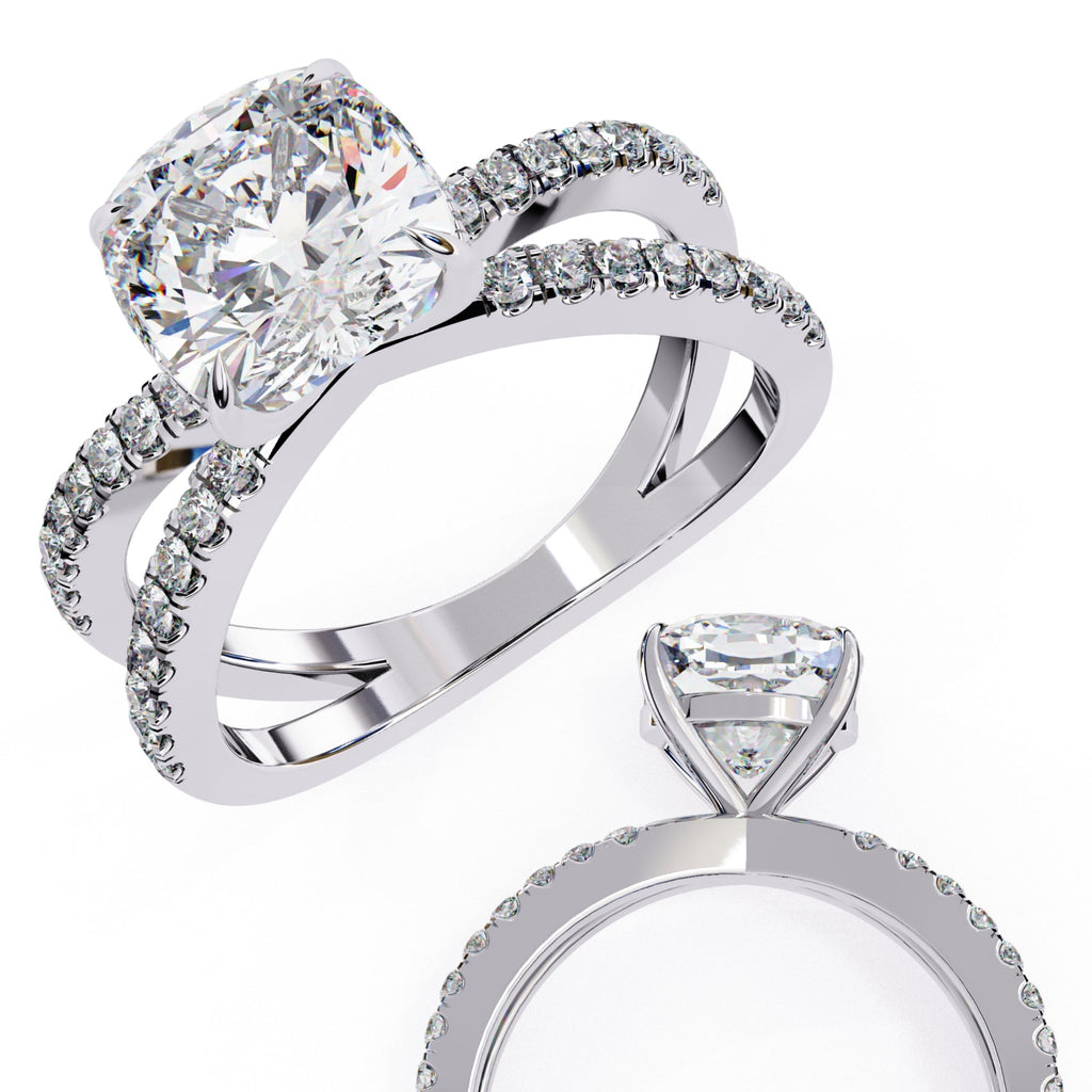 Elegant Central Stone Diamond Ring with Radiant Side Accents