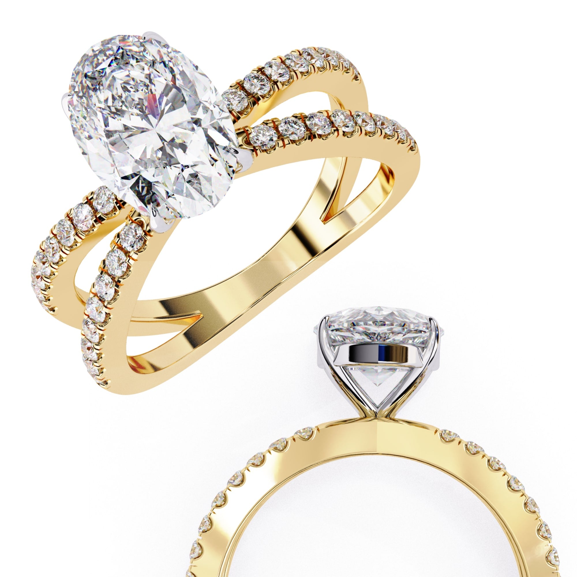 Elegant Radiance Central Stone Diamond Ring