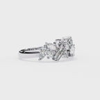 Radiant Brilliance Side Stone Diamond Ring