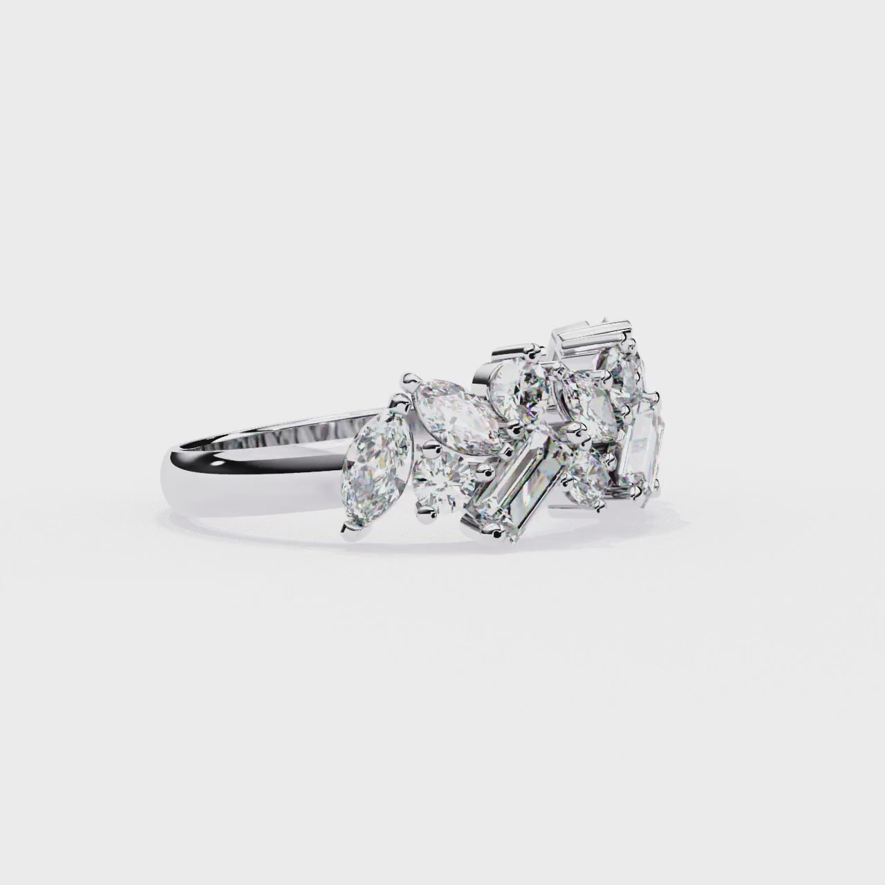 Radiant Brilliance Side Stone Diamond Ring