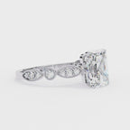 Elegant Side Stone Diamond Central Ring