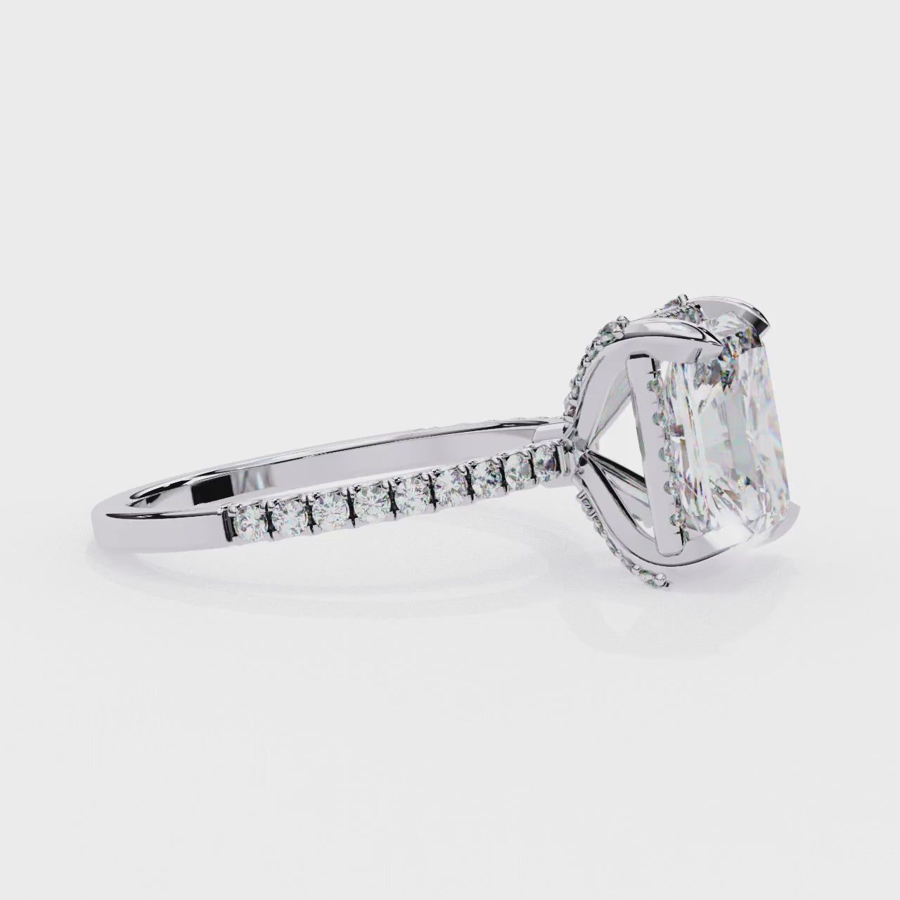 Elegant Central Stone Diamond Halo Ring