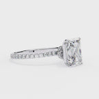 Radiant Central Stone Diamond Halo Ring