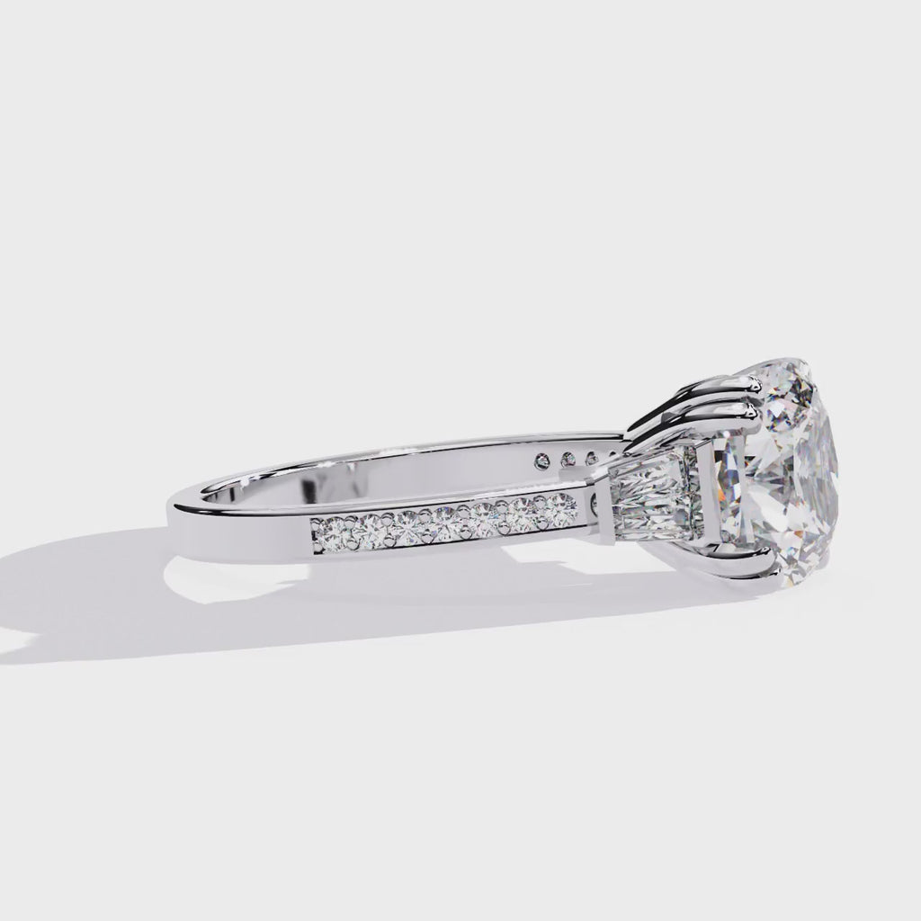 Elegant Central Stone Diamond Ring with Side Accents