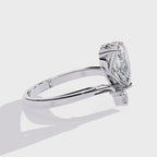 Radiant Central Stone Diamond Ring with Shimmering Side Accents