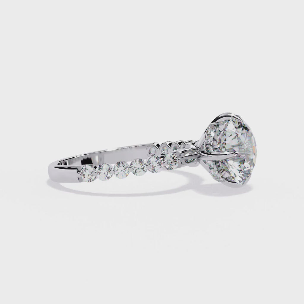 Radiant Central Brilliance Side Stone Ring