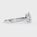 Radiant Central Stone Diamond Ring with Shimmering Side Accents