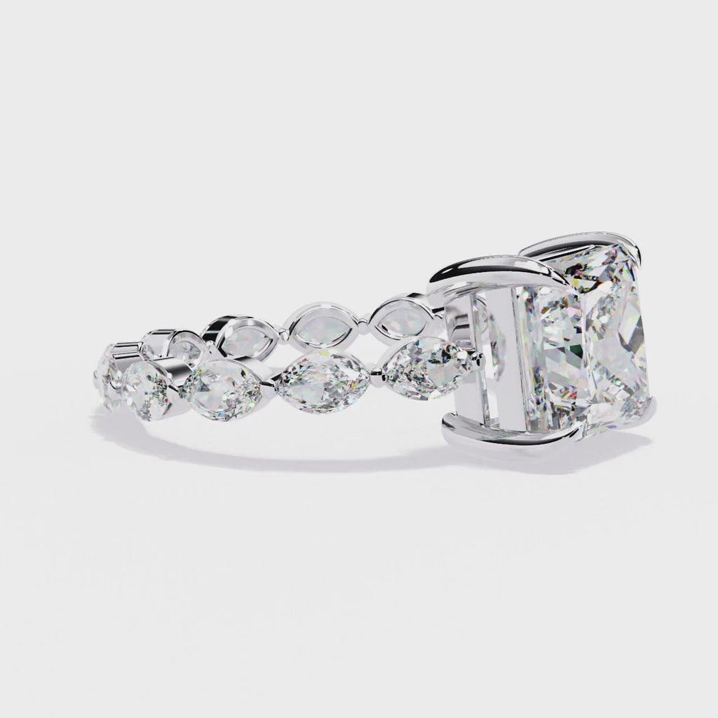 Sparkling Central Stone Diamond Ring with Side Accents