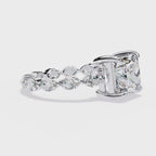 Sparkling Central Stone Diamond Ring with Side Accents