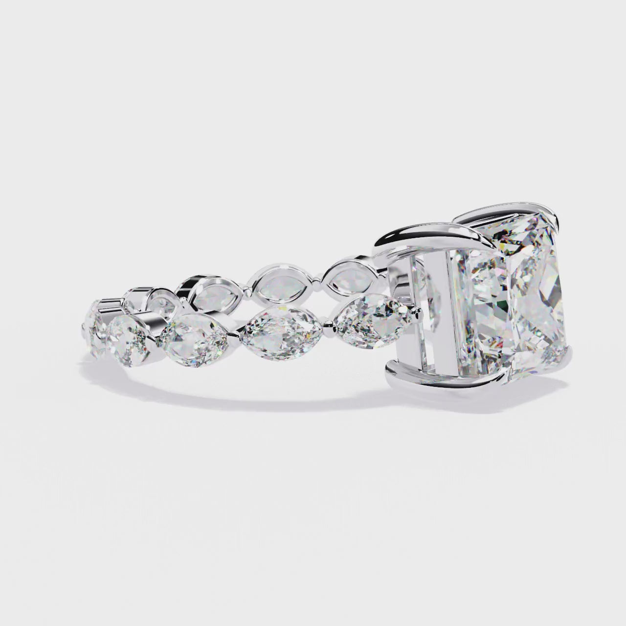 Sparkling Central Stone Diamond Ring with Side Accents