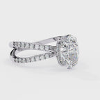 Elegant Central Stone Diamond Side Accent Ring