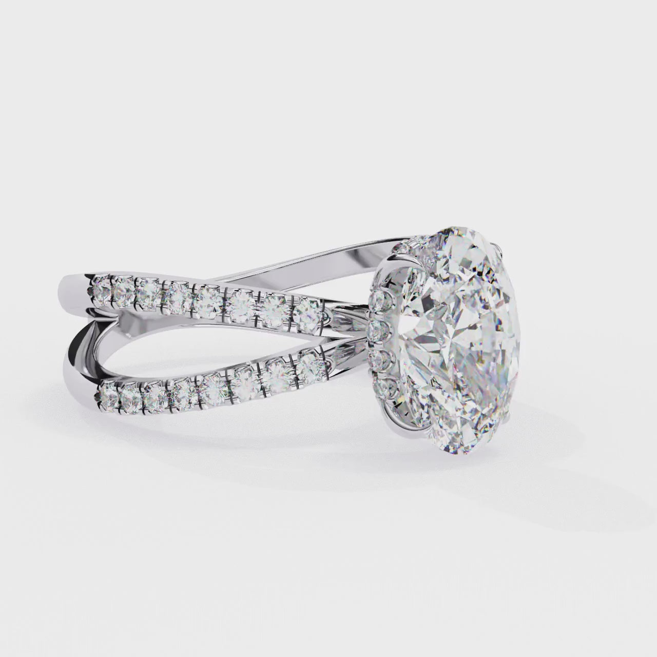 Elegant Central Stone Diamond Side Accent Ring